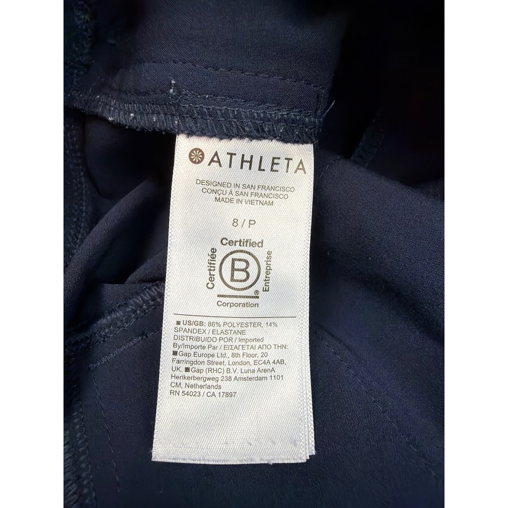Athleta Endless High Rise Cargo Pants Navy Blue Stretch Travel Utility Women's 8 - Picture 10 of 12
